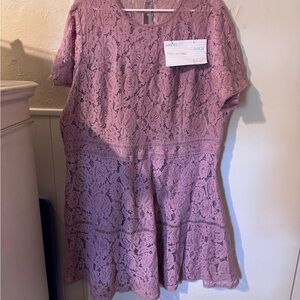 Avenue Pink Lace Dress